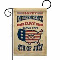 Patio Trasero 13 x 18.5 in. Happy Independence Day American Fourth of July Vertical Garden Flag with Double-Sided PA4061119
